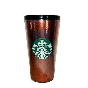 Starbucks Copper Stainless Steel Tumbler 16oz With Black Lid